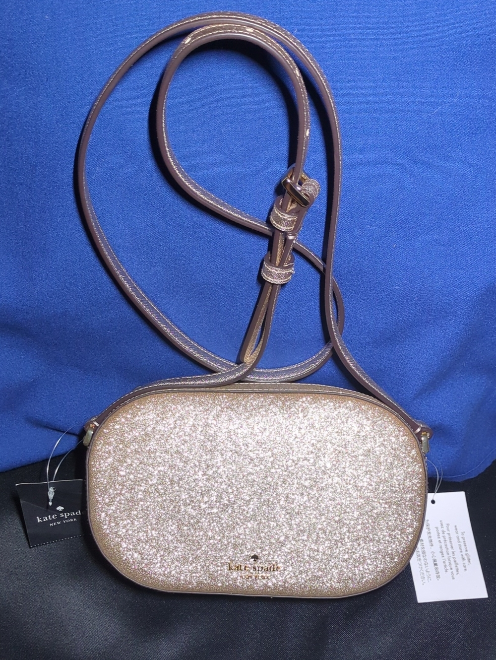 kate spade NY Metallic Gold Glitter Crossbody - Oval Silhouette NOW ONLY $99